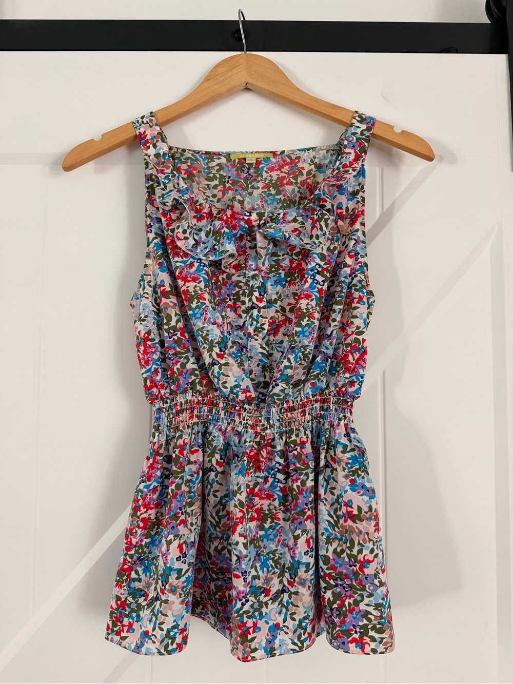 Gianni Bini Floral Ruffle Peplum Blouse